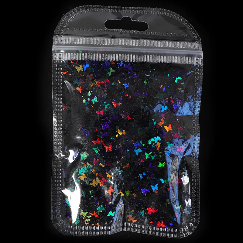 1 сумка голографическая бабочка блестящая микро Лазерная Звезда хлопья 3D серебристые золотые блестки лак для маникюра украшения для ногтей - Цвет: 6