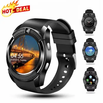

V8 Sim Card Support Sport Men Smart Watch Camera Answer Call Dial Call Smartwatch Heart Rate Fitness Bracelet Smartwatches