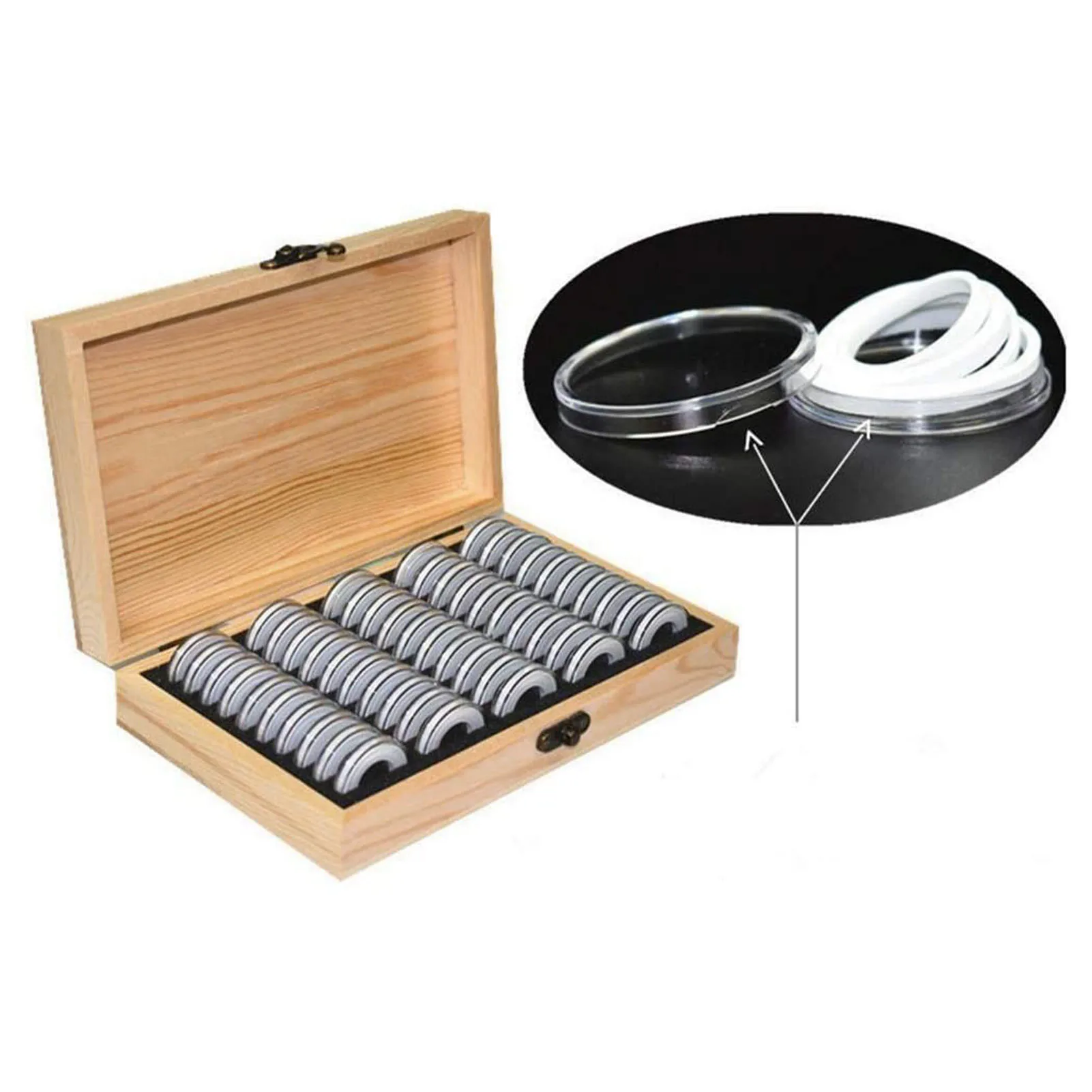 50/100PCS coin box With Adjustable universal Pad Coin Container 18/21/25/27/ 30mm #W0