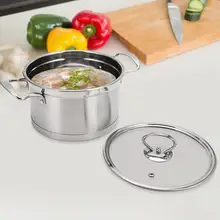 Бытовой из нержавеющей стали бинауральный суп горшок утолщенный молоко мгновенный горшок для лапши Stockpot с крышкой
