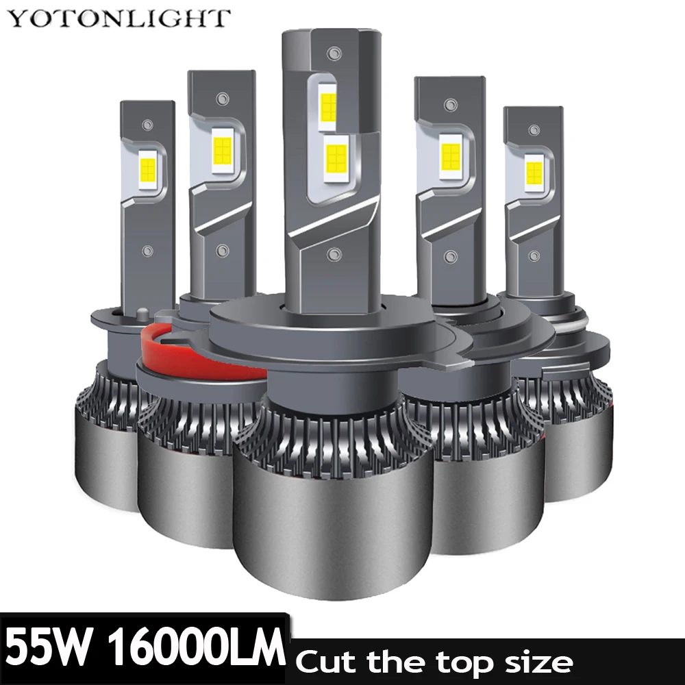 Светодиодная лампа для автомобильных фар YOTONLIGHT H11 H3 H1 H7 H4 9005 9006 hb3 hb4 55 вт 9004 лм 9007 9012