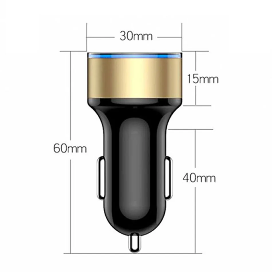 Автомобильное зарядное устройство с двумя Usb разъемами 3,1 А, 2 порта, ЖК-дисплей, гнездо для прикуривателя, быстрое зарядное устройство на USB, адаптер для быстрой зарядки, автомобильные аксессуары