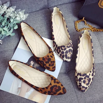 

Ladies Spring Shoes women's single shoes Women Flats Shoes multi-color Casual Slip On Shoes Woman Comfort shoes leopard print
