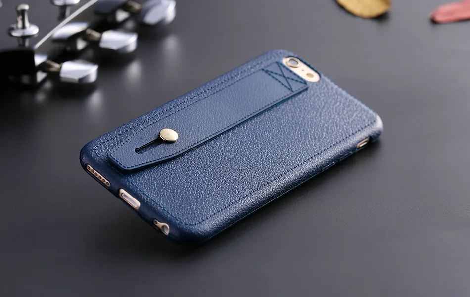 Vintage Case For iPhone 6 6S 7 Plus 5 5S SE Cover Flexible Hand Holder kickstand Leather Grain Silicone Cover For iPhone 6 6s 7 (10)