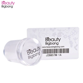 

BeautyBigBang 4cm Nail Art Set Clear Jelly Stamper Marshmallow Stamping Plate Stamper Scraper For Nail Polish Stamping Template