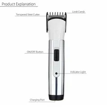 Салон Регулируемая длина для детей с индикатором светильник для взрослых инструмент для ухода за волосами перезаряжаемая электрическая машинка для стрижки волос прочная Беспроводная