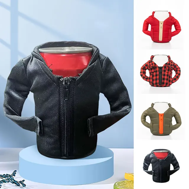 Beer Clothes Winter Warm Cup Cover Beer Bottle Beverage Clip Overcome Winter Warmth Cans Water Cups Down Jackets for Outdoor 1
