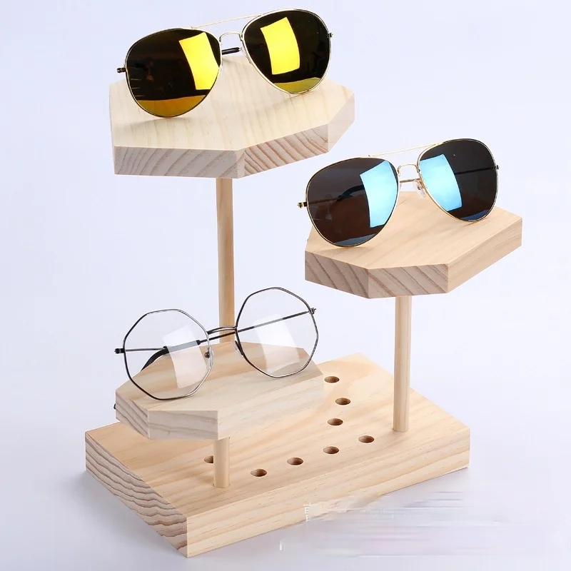 New Pine Wood Sunglasses Frame Men and Women Sunglasses Display Stand Jewelry Storage Rack Display Stand