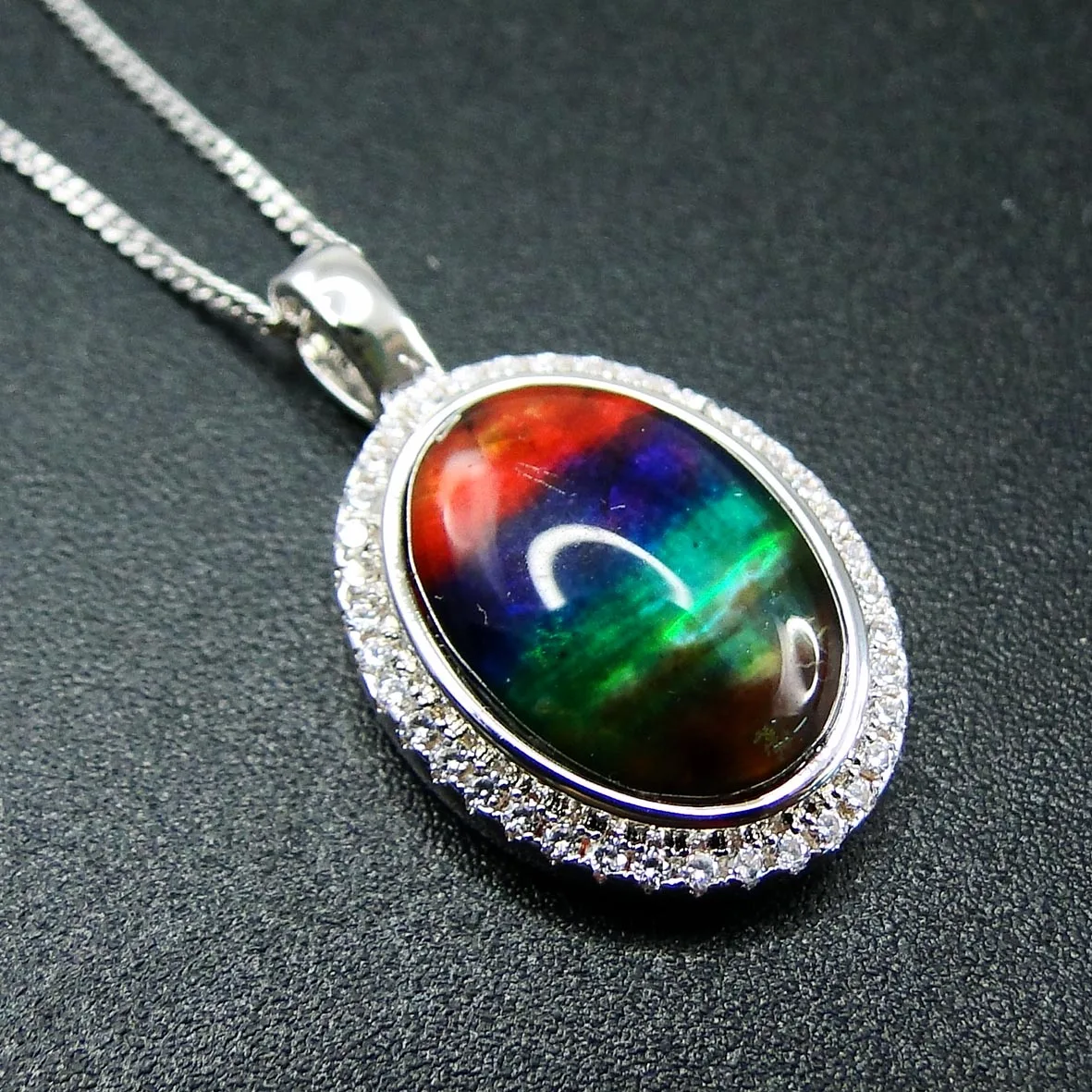 Новое поступление кулон Ammolite из стерлингового серебра 925 пробы натуральная