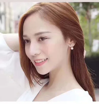 

Classic S925 sterling silver natural freshwater double pearl Stud Earrings