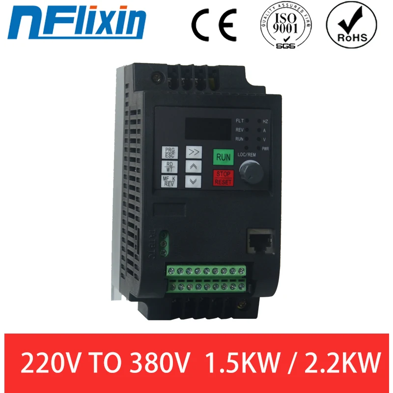 Inverter 0.75Kw/1.5Kw/2.2Kw 220 In 380 Out Monofase 220V Ingresso Elettrico Per Uso Domestico Uscita Trifase 380V