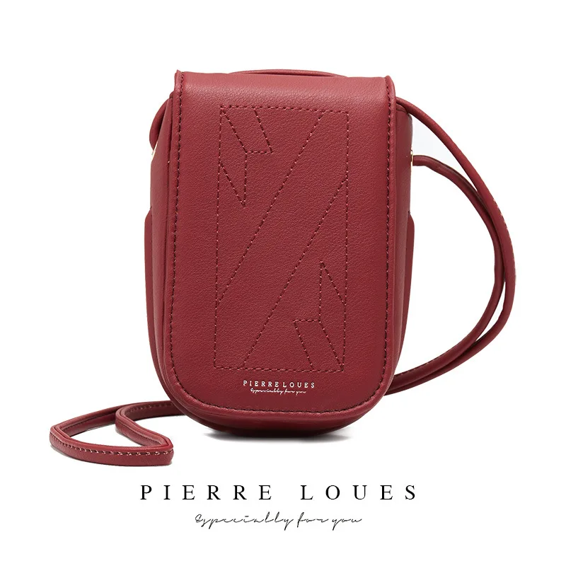 Mini Leather Crossbody Bags For Women Fashion Shoulder Messenger Bag Lady Purses Handbags Girls Square Bag Bolsos Mujer - Цвет: Wine red