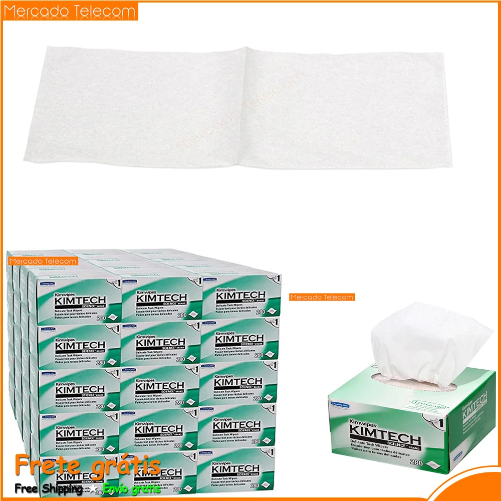 fast connect fiber connectors Factory Price KIMTECH Kimwipes 280pcs Fiber cleaning paper packes kimperly wipes Optical fiber wiping paper USA Import fiber quick connector