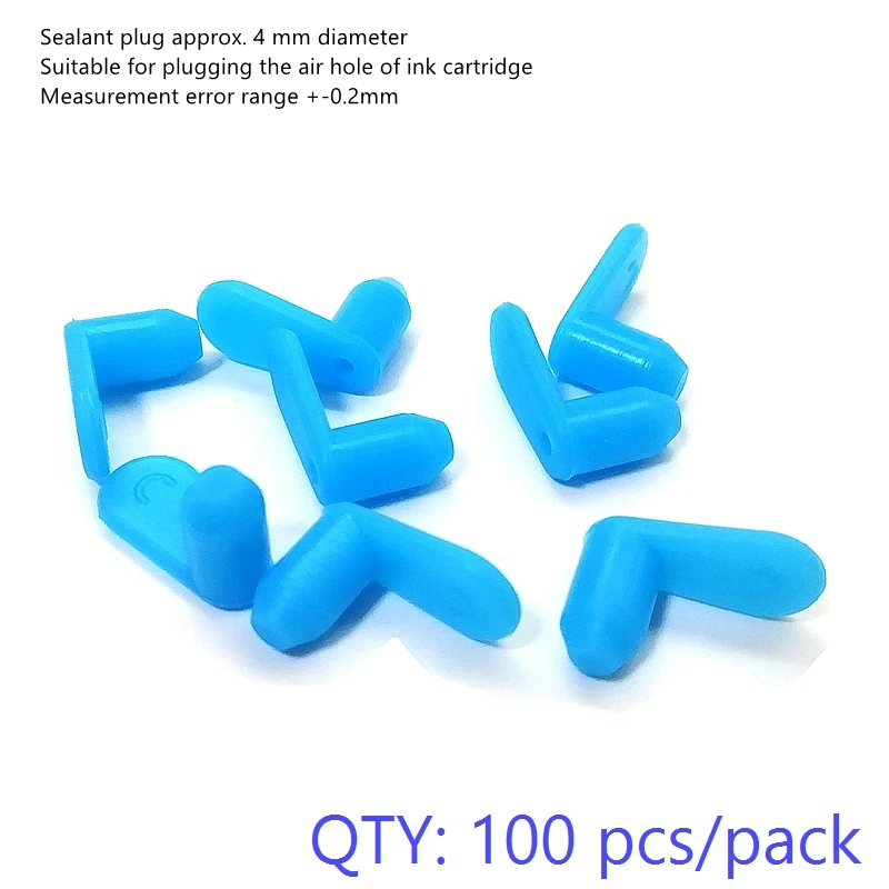 100pcs Принтер refit аксессуар чернильный картридж уплотнение выхлопного порта около 4 мм Размер Силиконовая Резиновая вилка для непрерывной системы подачи чернил - Цвет: 100pcs
