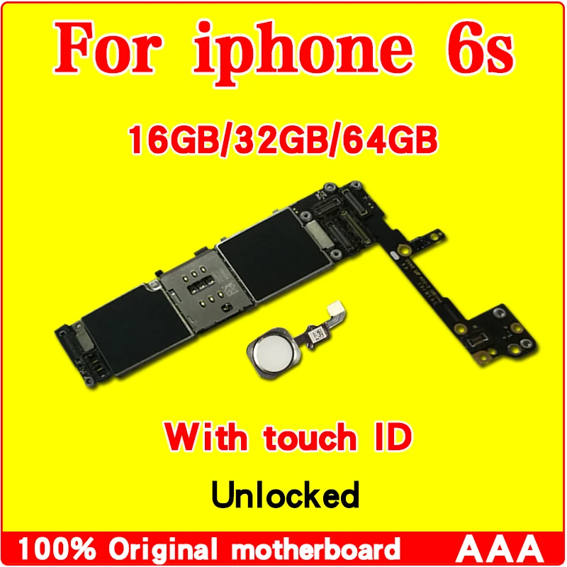 

Full unlocked for iphone 6S 6 S Motherboard With/Without Touch ID,Original for iphone 6S Mainboard with Full Chips,16GB 32G 64G