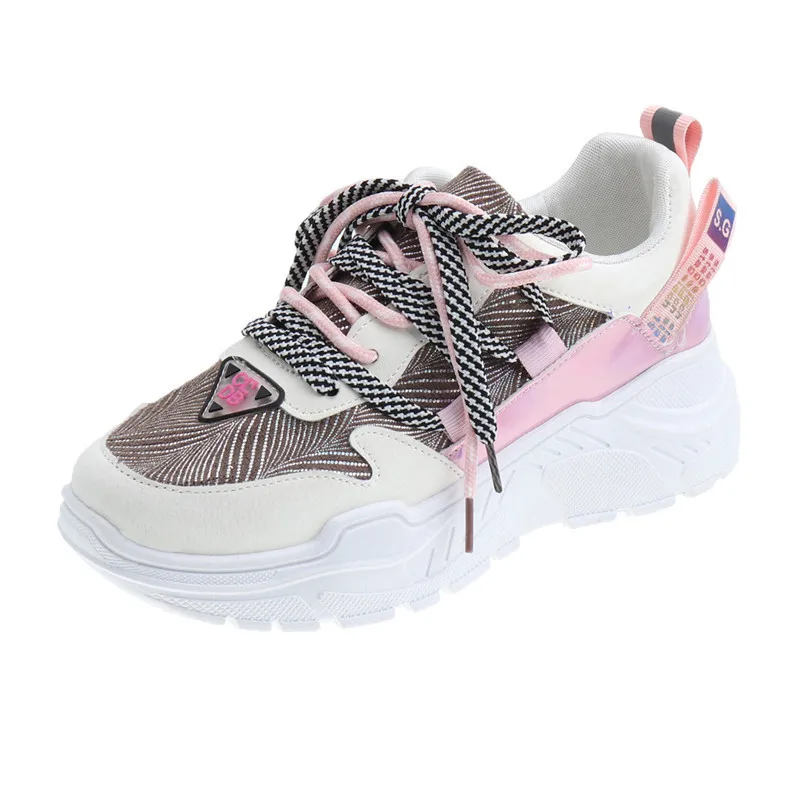 Кроссовки; Брендовая обувь из сетчатого материала Deportivas Кроссовки Zapatillas zapatos mujer дышащая scarpe donna спортивные Для женщин ботинок Homme - Цвет: pink