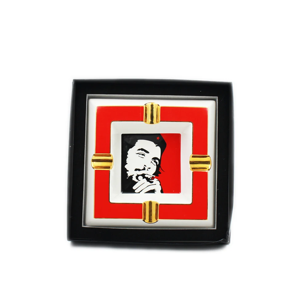 Guevara канавки сигары Пепельница 4 широкие с коробкой Мини Бытовая Роскошная Портативная Домашняя сигарета с держателем 4 сигары золы слот