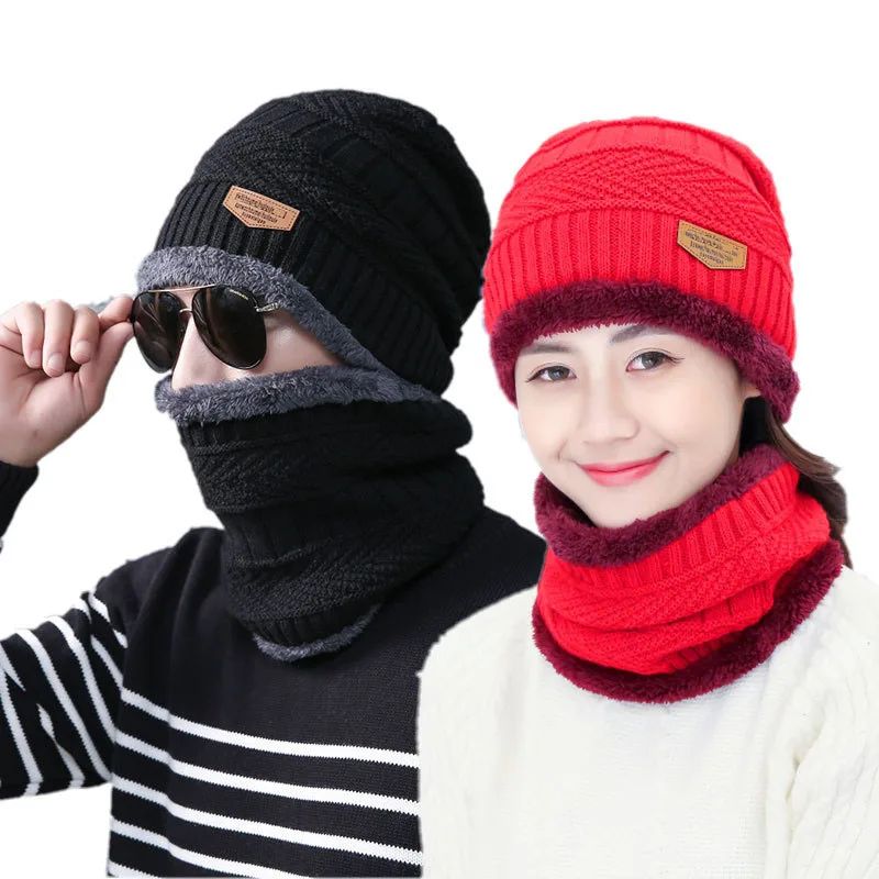 

Men's winter hat Women fashion knitted black hats Fall Hat Thick Male warm Bonnet Skullies Beanie Soft Knitted Beanies Cotton