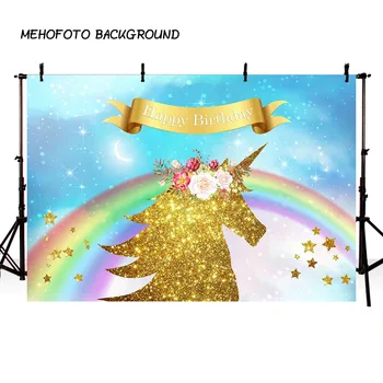 

Unicorn Photo Background Birthday Party Newborn Baby Photography Background Customized Photography Backdrops for Photo Studio
