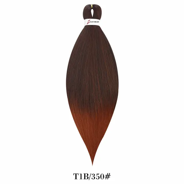 Pre Stretched Kanekalons Braiding Hair Easy Crochet Braid Hair Extension Yaki Straight Ombre For Woman Aigemei EZ Braids #99J