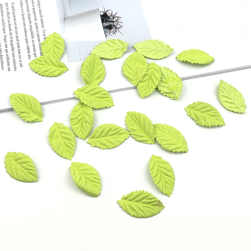 Green leaves 50 шт., 33*20 мм, микрофибра, листья, кусок, аксессуары для головных уборов, сделай сам, товары для рукоделия, одежда, Свадебный декор, заколка для волос, материалы, лезвие в форме листа - Цвет: Green leaves