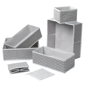 

6/8/12PCS Foldable Storage Boxes Underwear Divider Closet Organizer Kit Interior For Ties Socks Shorts Bra