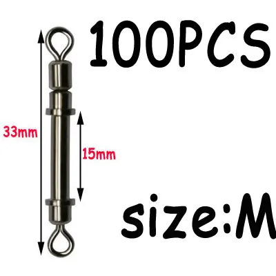 100pcs size M 100 шт сплав Медный коннектор для лески сильная телескопическая прокатки Вертлюги высокоскоростная оснастка с свинцовой оболочкой трубки SS s m l - Цвет: 100pcs size M