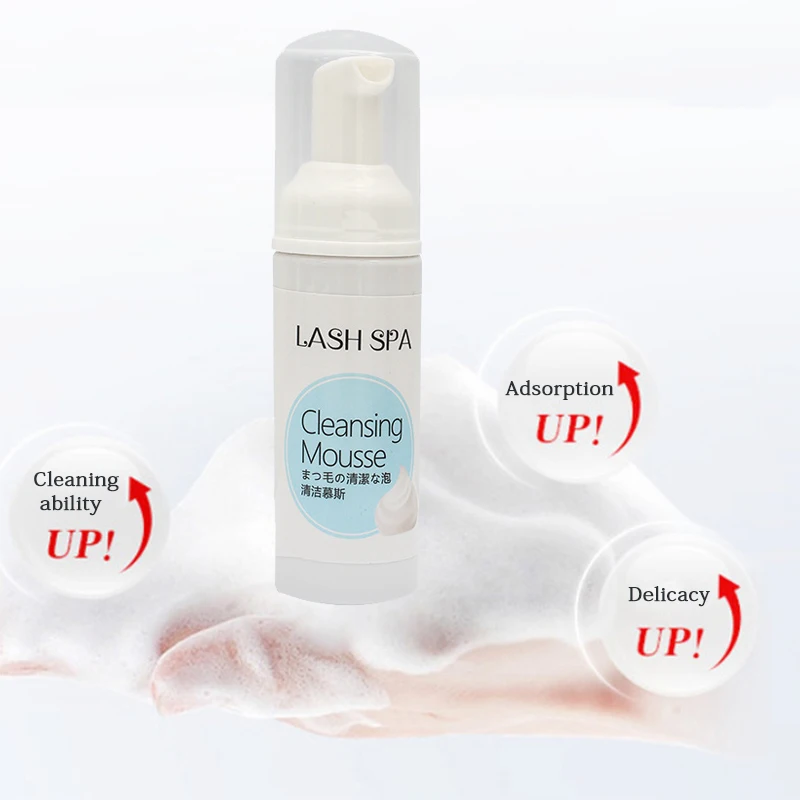 60ml Eyelash Shampoo Gentle Cleansing Eyelashes Grafting Extension Eyelashes Mousse Foam Pro Eyelash Cleaner Brush