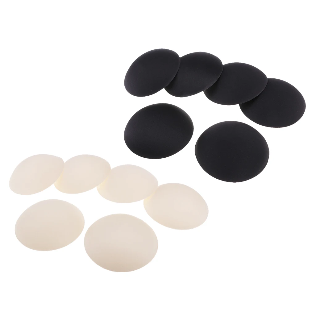 6 Pairs Soft Round Bra Pad for Sports Bra Bikini Top Swimsuit Black and Beige
