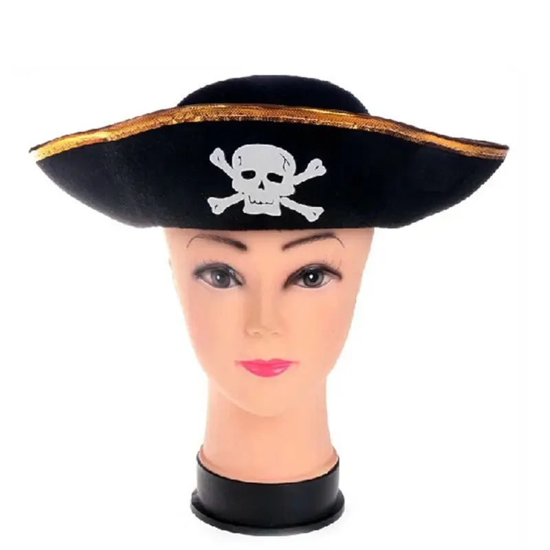 

Tri Corner Pirate Hat - Three Cornered Buccaneer Costume Accessory Hat Q6PD