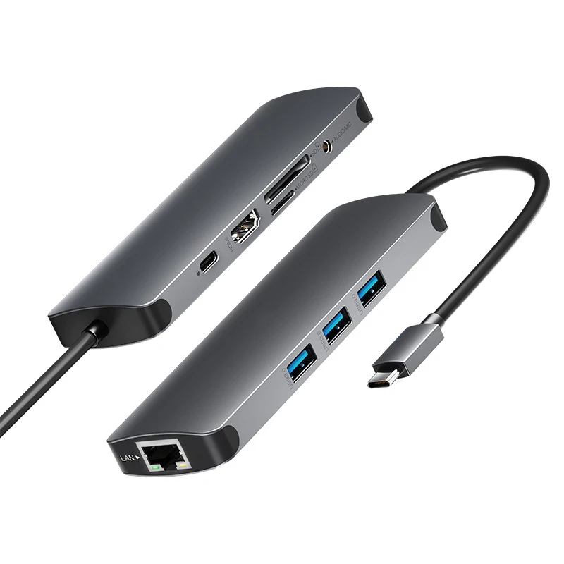 Концентратор Type C USB 3 0 с HDMI RJ45 PD Charge SD TF Card Reader концентратор разъемом типа для Macbook