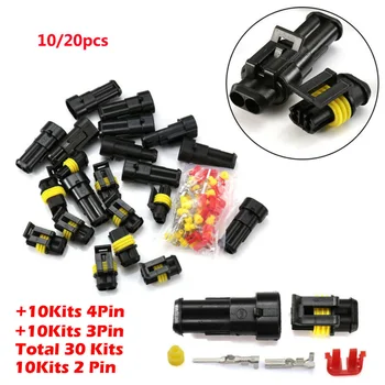 

2/3/4 Pins Way Sealed Waterproof Electrical Wires Connector Plugs Replacement