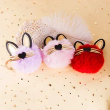 Креативный плюшевый мячик-подвеска милый кролик Ушастый Имитация меха кролика брелок Подвеска имитация меха сумка орнамент кулон