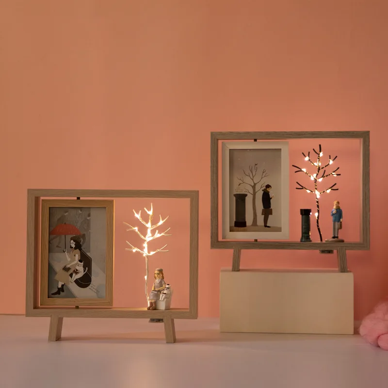 6 дюймов креативный скандинавский Деревянный Настольная фоторамка