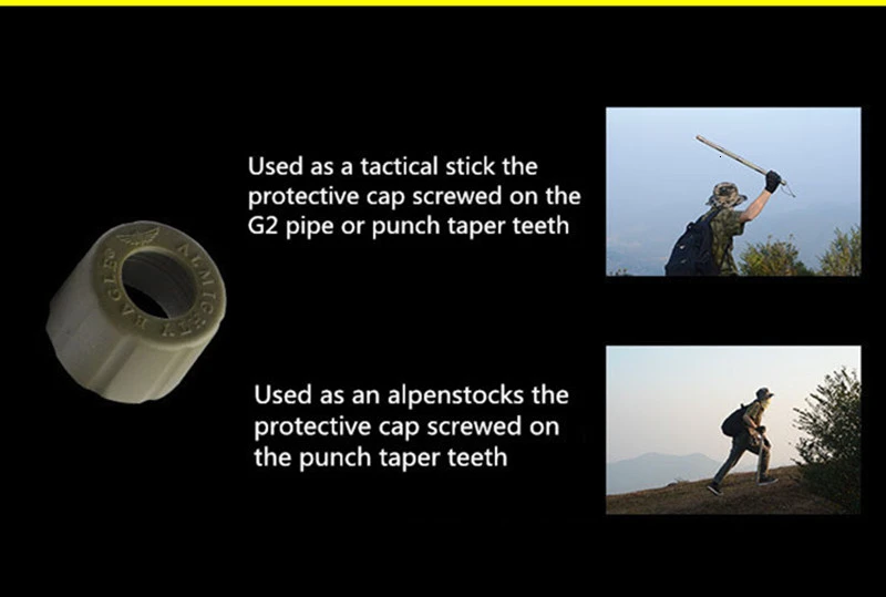 XC Multifunction Camping Hiking Walking Sticks Alpenstock Outdoor Aluminum Alloy Defense Tactical Stick Portable Camping Tools  (17)