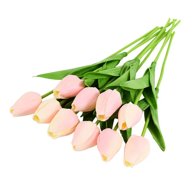 10PCS Tulip Artificial Flower Real Touch Artificial Bouquet Fake Flower for Wedding Decoration Flowers Home Garen Decor D