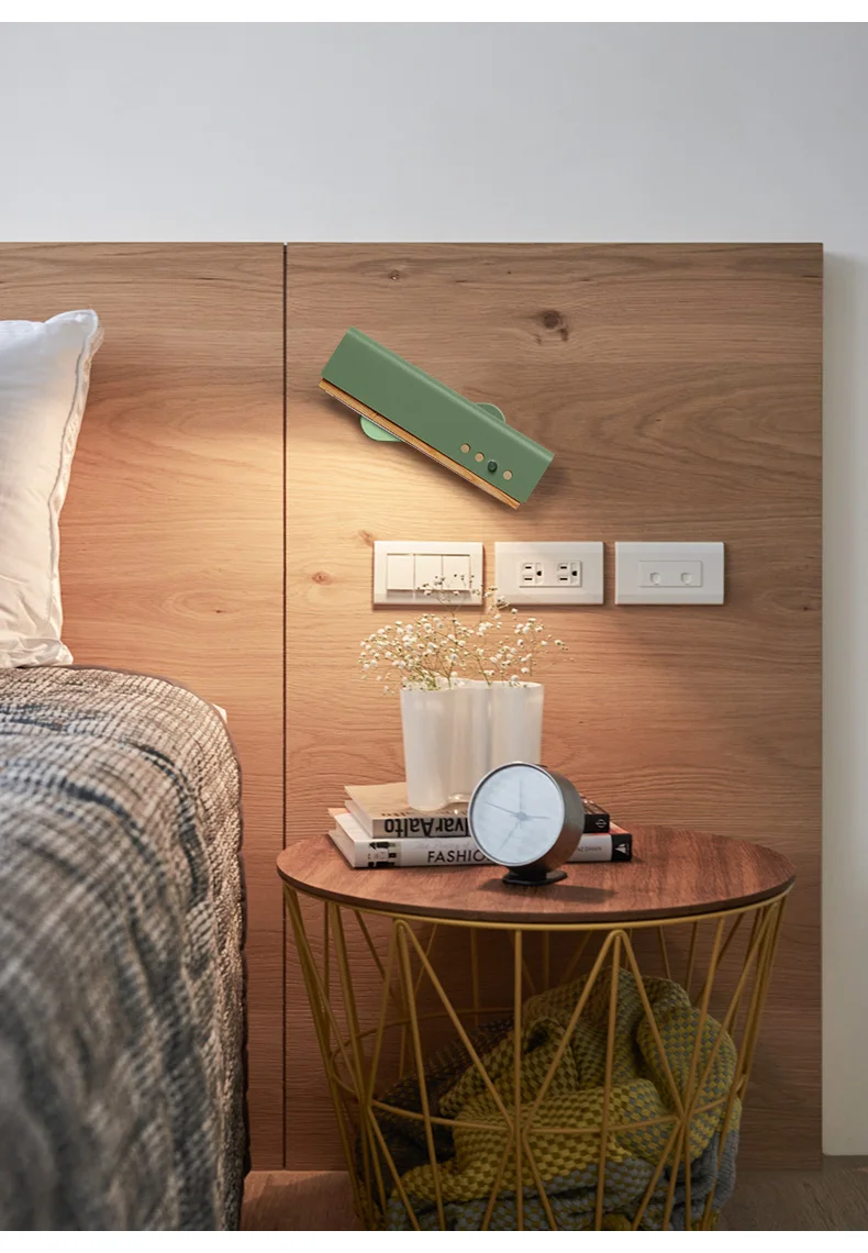 Скандинавская креативная прикроватная вешалка лампа Лофт лаконичный деревянный железный спальня, зал Свет прохода бар кафе Декро бра на