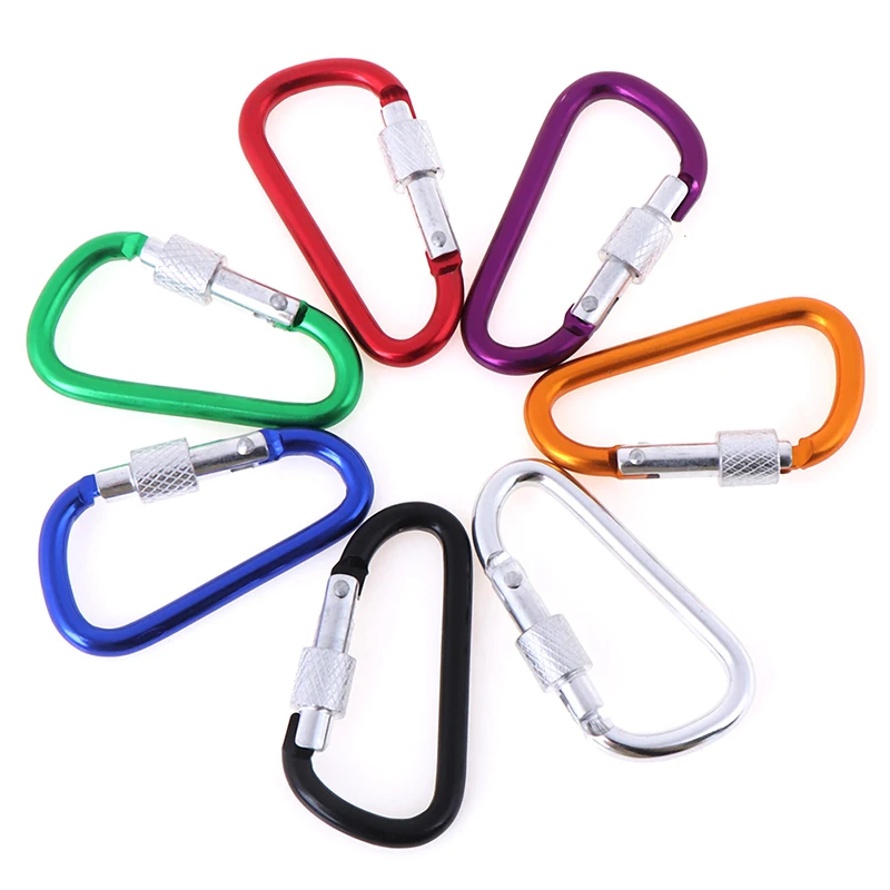 

Aluminum Carabiner Keychain Outdoor Camping Climbing Snap Clip Lock Buckle Hook Fishing Tool 2pcs