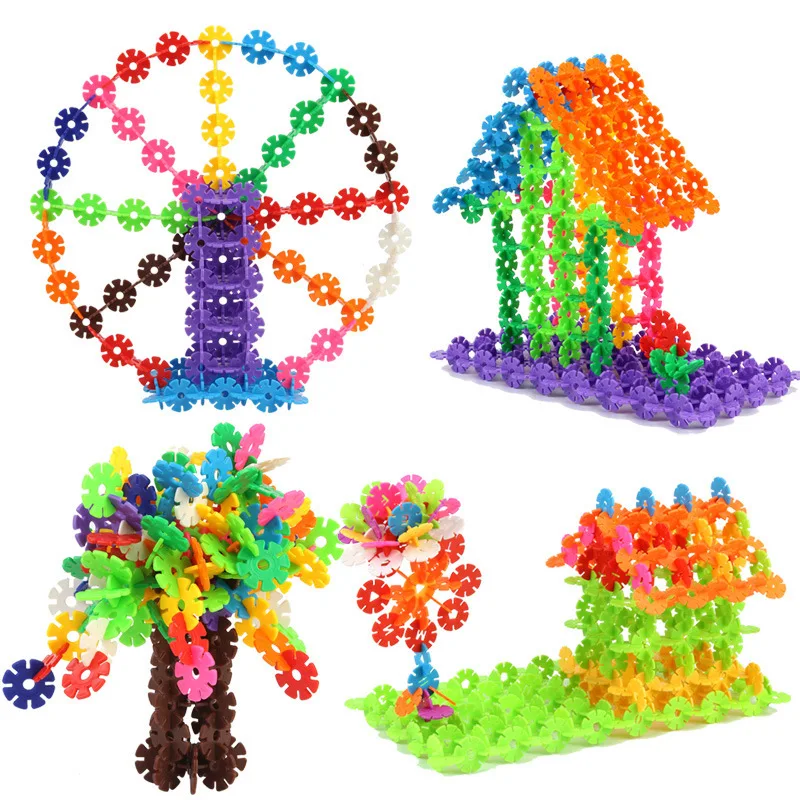 

Huilong 100PCS/Lot Snowflake Blocks Pocket Diameter 3CM Snowflake Digital Letters Children Enlightenment Puzzle Spell Insert Toy