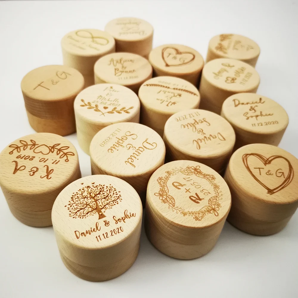 Custom Rustic Wedding Tree Wooden Ring Box Holder Anniversary Gift Personalized Wood Ring Bearer Box Jewelry Trinket Box (23)