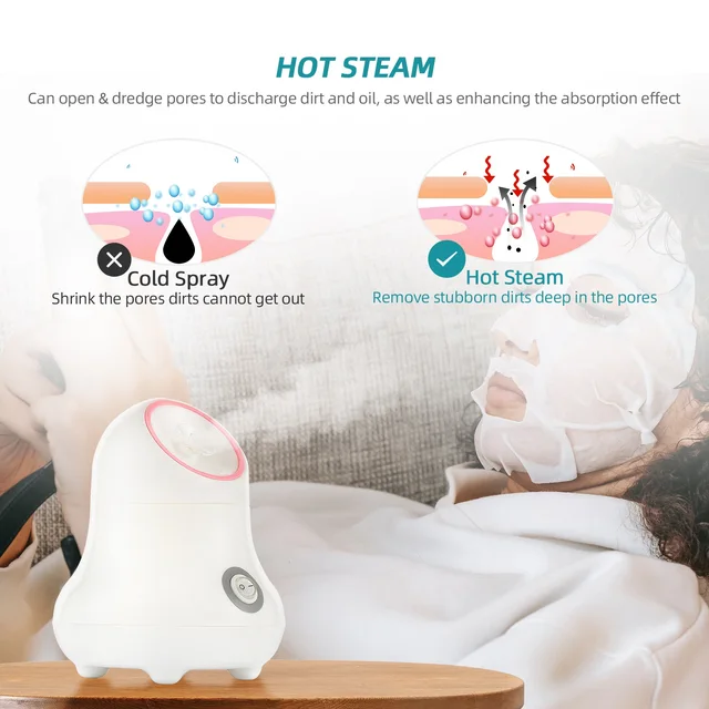 Machine de soins à domicile pour le visage, pulvérisateur chauffant,  humidificateur facial, compresse chaude, vapeur, brouillard chaud, spa -  AliExpress