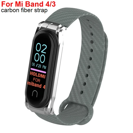 Цветной силиконовый ремешок mi Band 4 3 для mi Band 4 3 браслет из углеродного волокна для Xiaomi mi band 4 удлиненный спортивный ремешок mi Band 2 - Цвет: For Miband 4 3