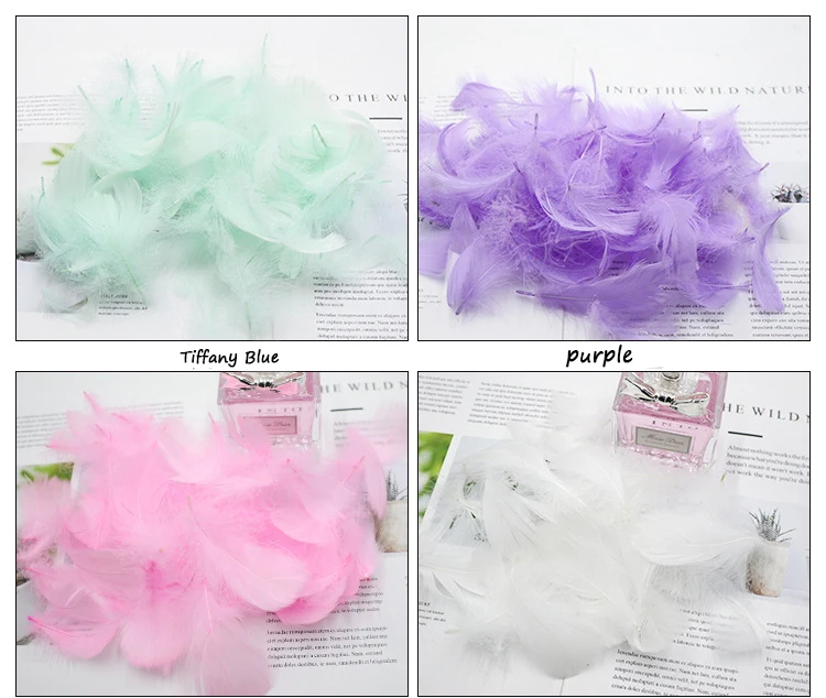 

100pcs Natural Mixed Color Feathers 5-8cm Goose Feather Plume for Wedding Hat Hair Accessories Home Craft DIY Jewelry Decoratio