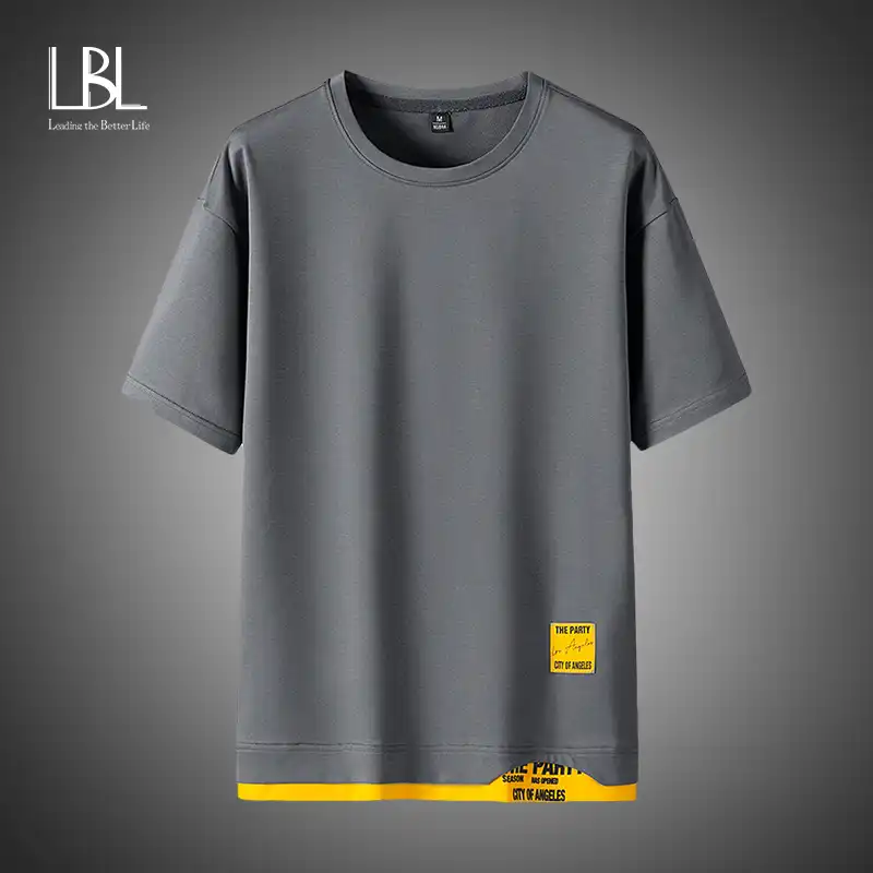 ファッションブランドヒップホップ男性tシャツ21夏のメンズtシャツシャツ新カジュアル固体tシャツストリートブランドの服の男性tシャツトップス Tシャツ Aliexpress