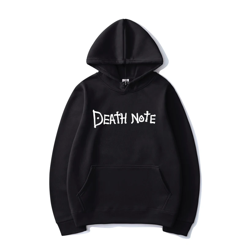 

Death Note Solid Color Letter Printed Hoodies Harajuku Hip Hop Streetwear Men Women Anime Hooded Sweatshirt Pullover Hoodie Tops