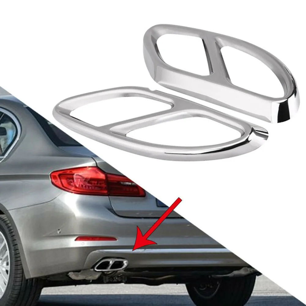 2 шт. серебряный наконечник выхлопной трубы крышка нержавеющая для Mercedes Benz GLC W205 W212 W213
