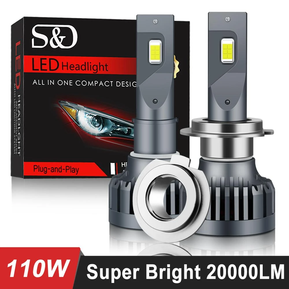 12 months Warranty Red 9005 LED Headlight Bulbs Super Bright Car Exterior White Light Built-in Driver Lamp All-in-One Conversion Bulb Kit with Cool White Lights 