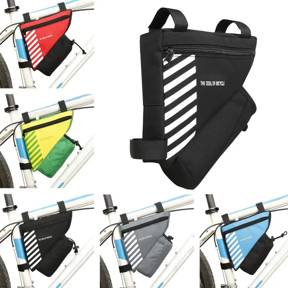 

Triangle Bike bag Mountain Bike Front Saddle Tube Bag Water Bottle bag large capacity outdoor Bike accessorie