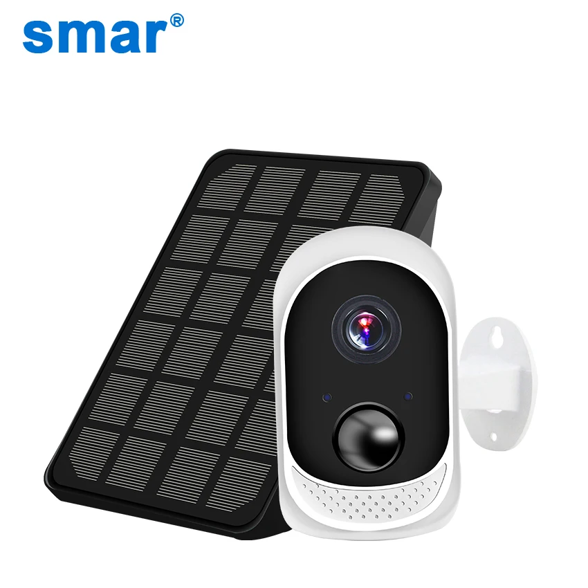 

Smar Wireless Rechargeable Battery IP Camera with Solar Panel Outdoor Weatherproof Home Security Camera Wifi PIR Motion Alarm