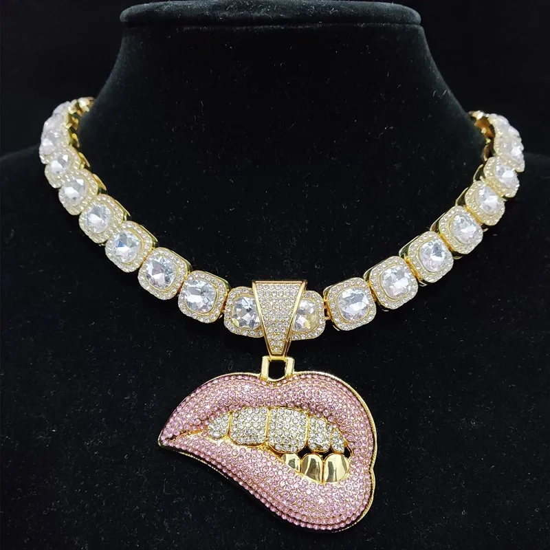 ZIDOM Bite Lip Necklace - Front View